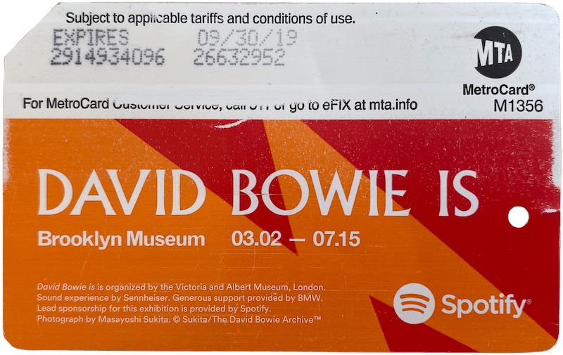 Limited edition David Bowie MTA card